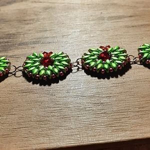 Christmas wreath bracelet 6 to 9.25